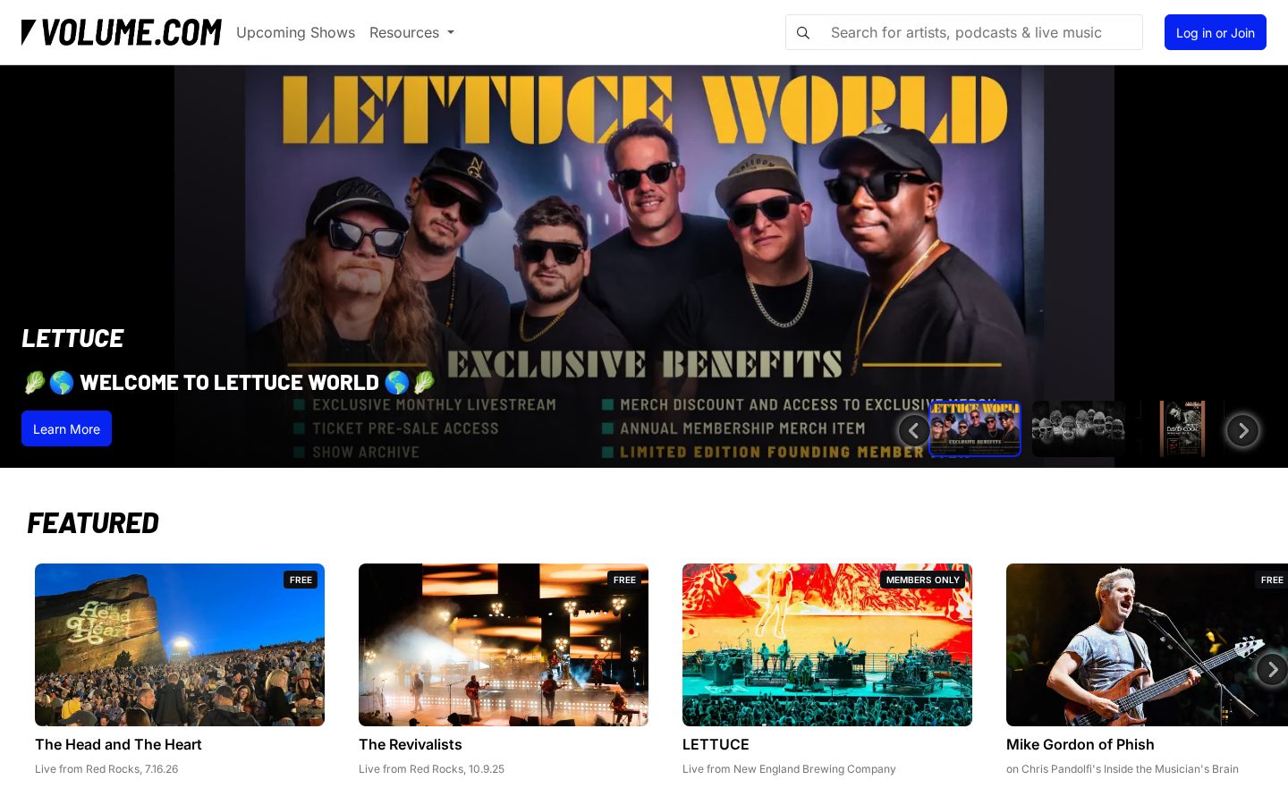 Volume Homepage