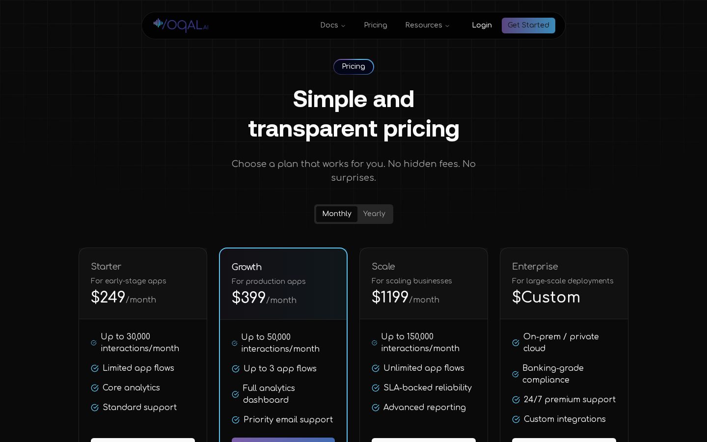 Voqal Pricing