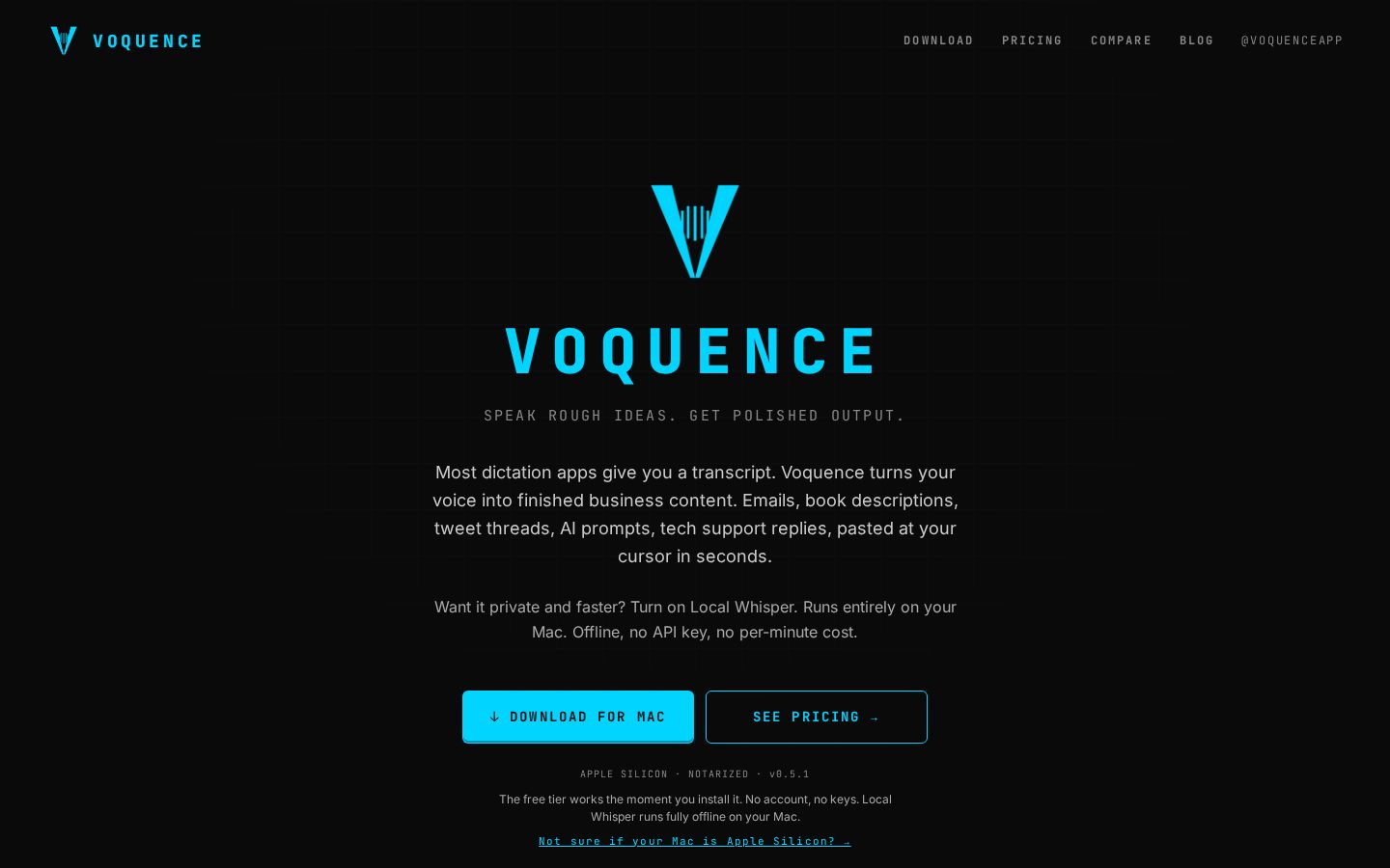 Voquence Homepage