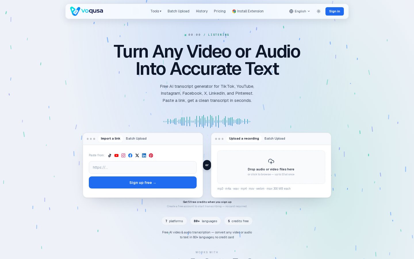 Voqusa Homepage