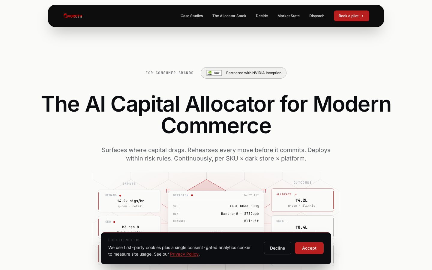 Voroth AI Homepage