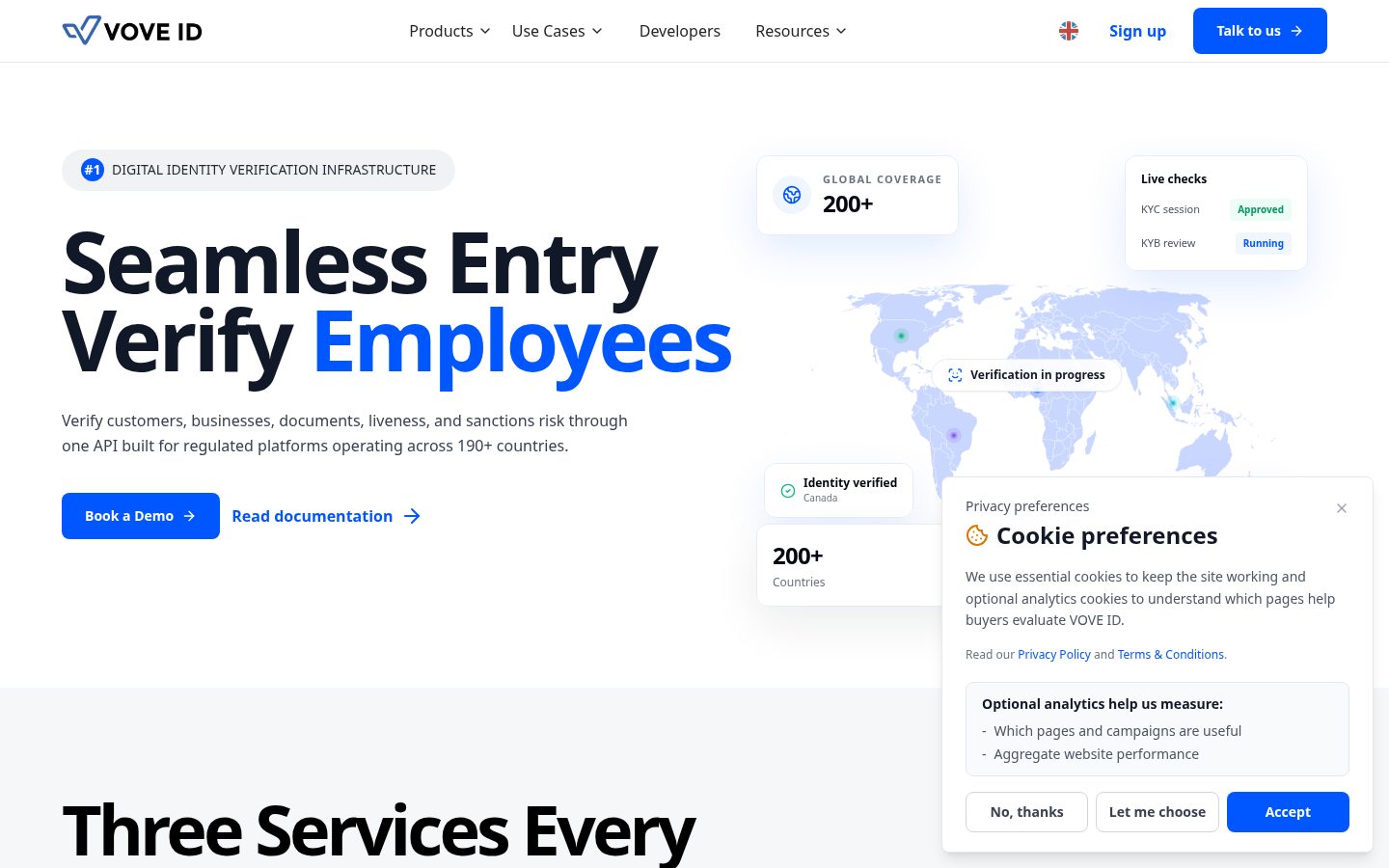 VOVE ID Homepage