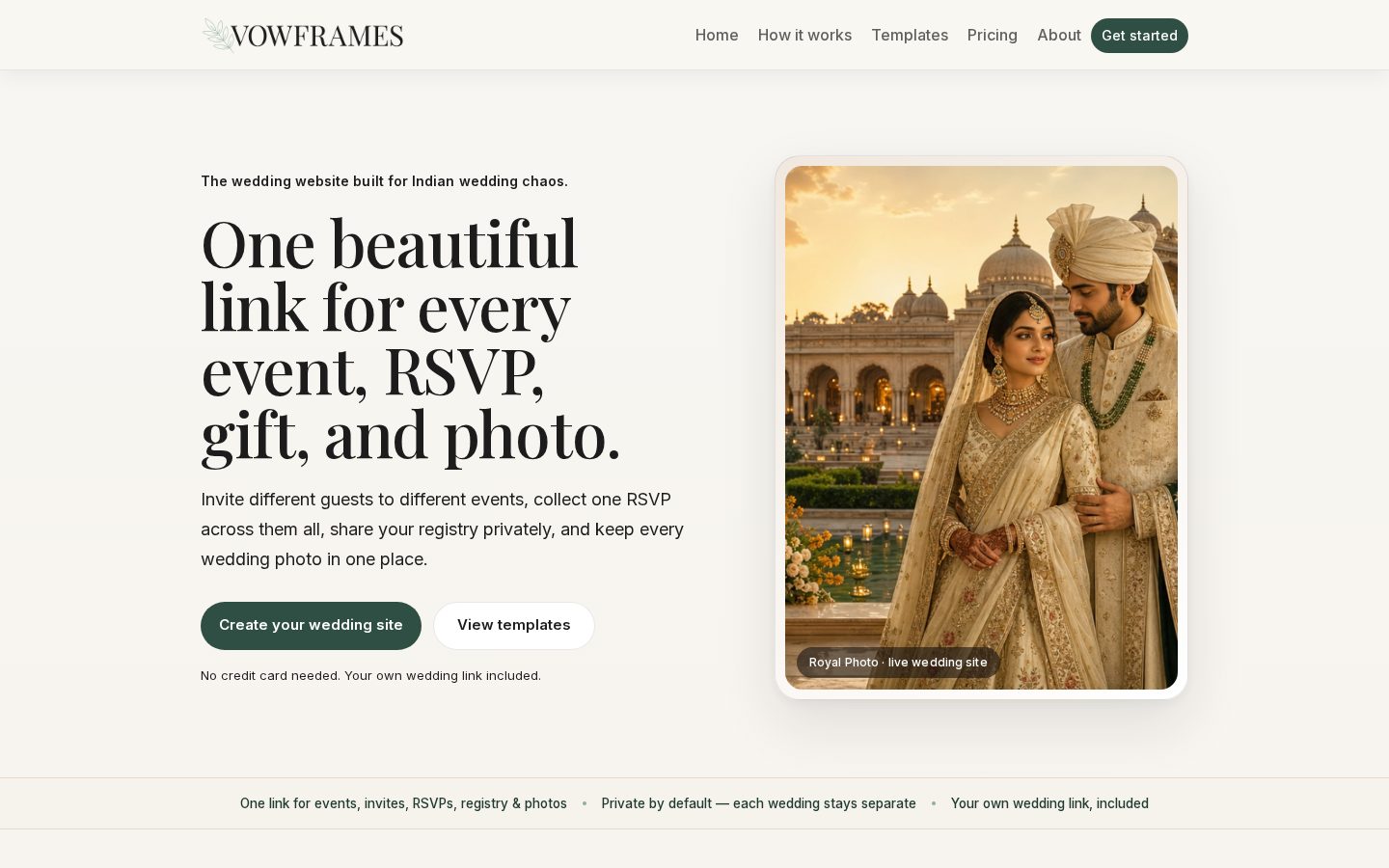 Vowframes Homepage