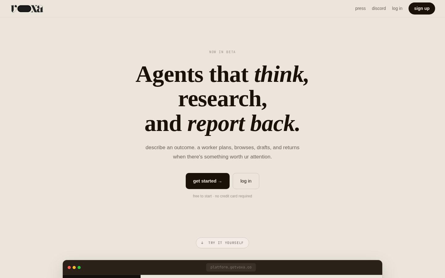 Voxa Agents Homepage