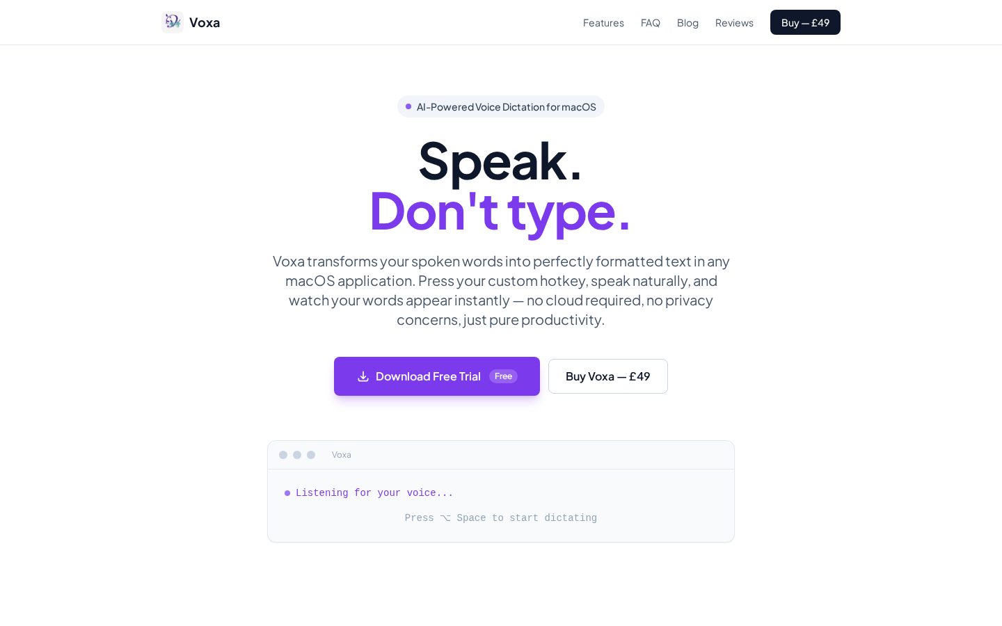 Voxa Homepage