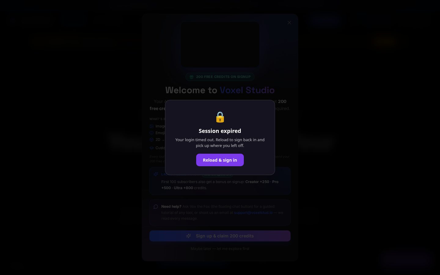 Voxel Studio Homepage