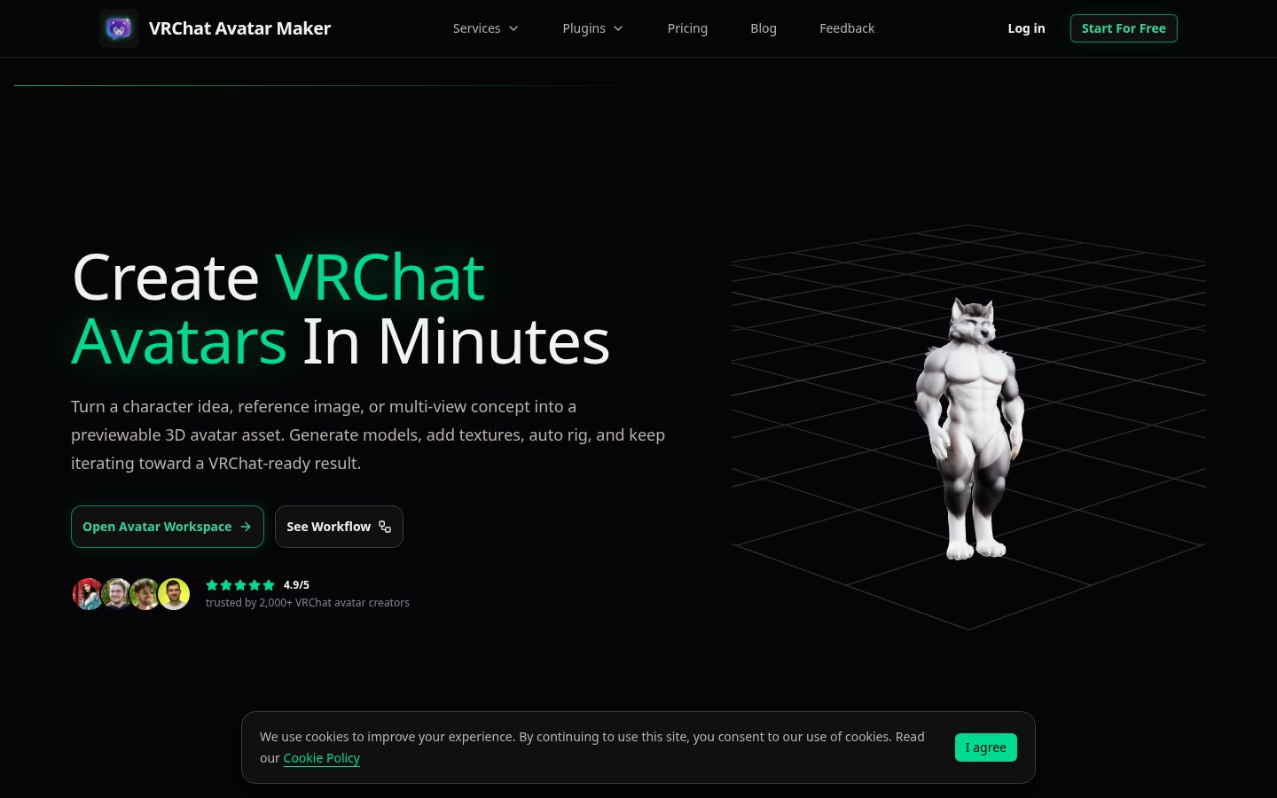 VRChat Avatar Maker Homepage