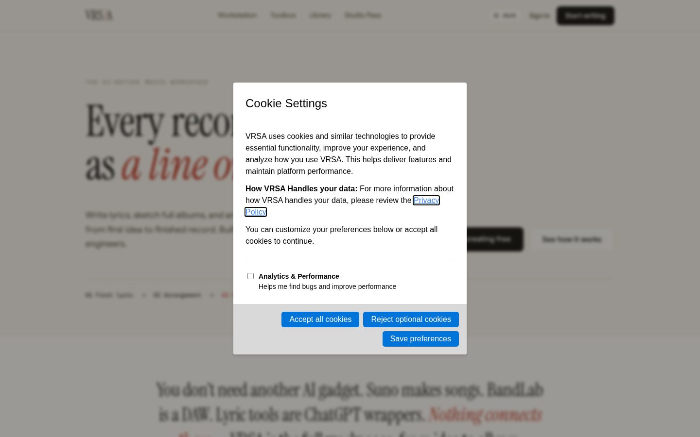 VRS/A Homepage