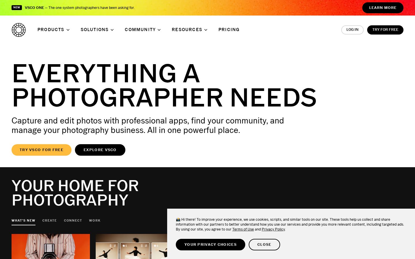 VSCO Canvas Homepage