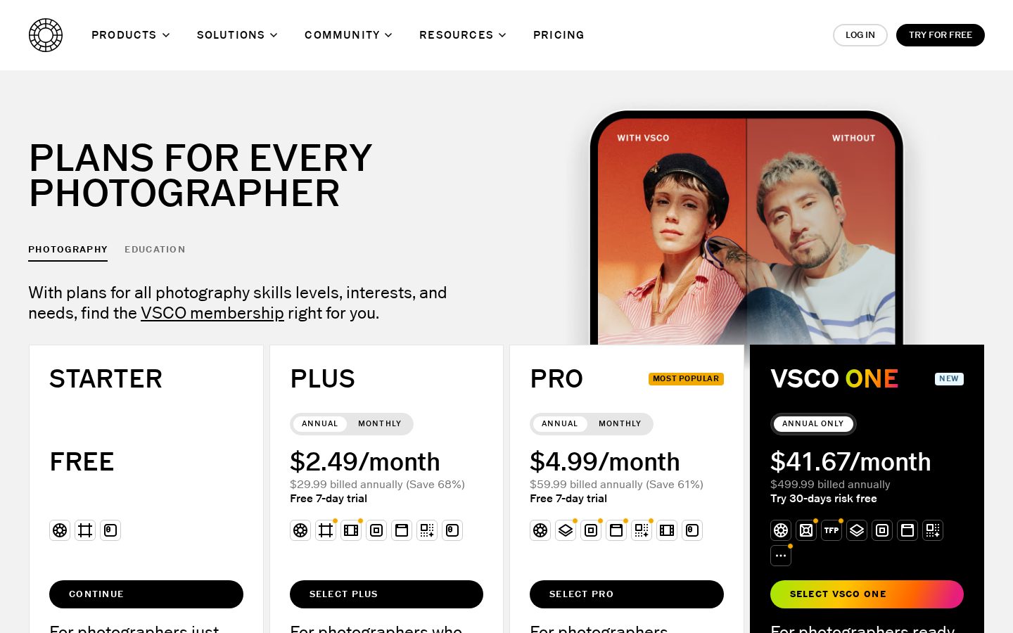 VSCO Canvas Pricing