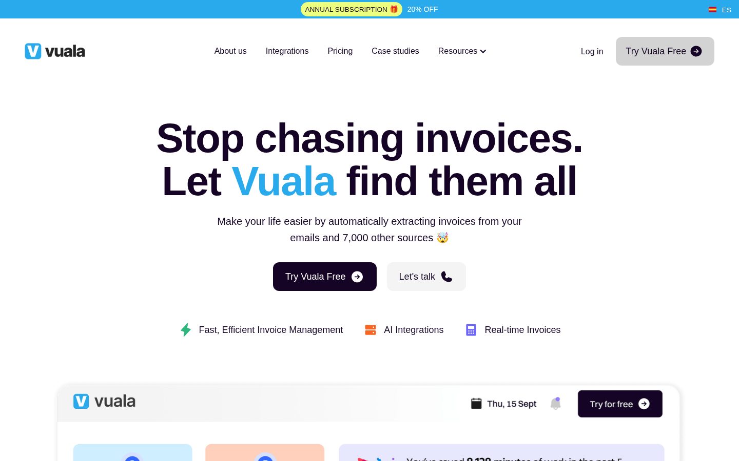Vuala Homepage