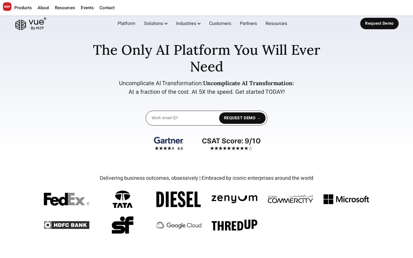 Vue.ai Homepage