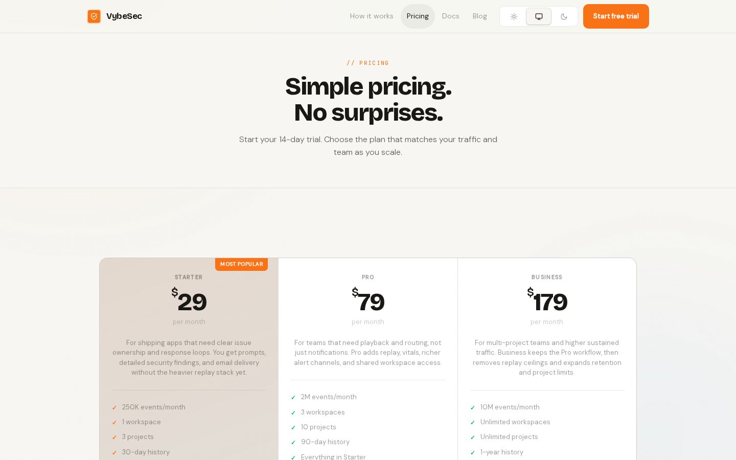 VybeSec Pricing