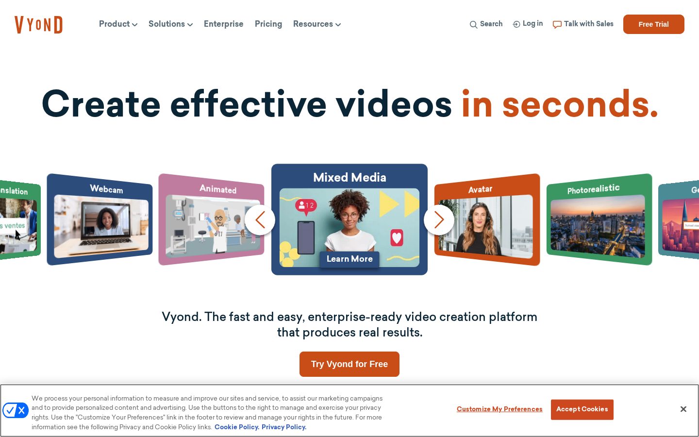 Vyond Homepage