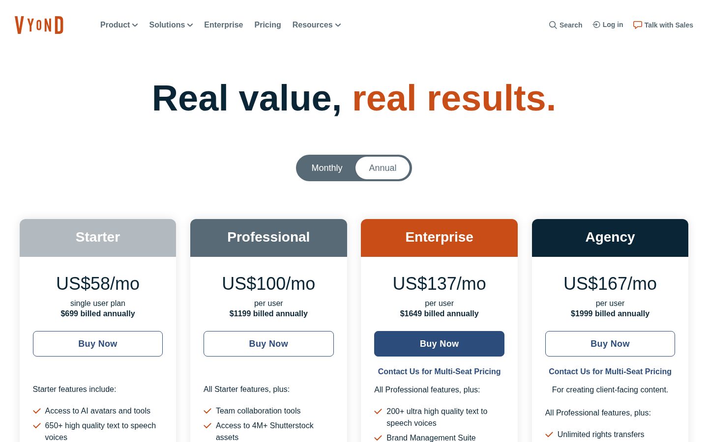 Vyond Pricing