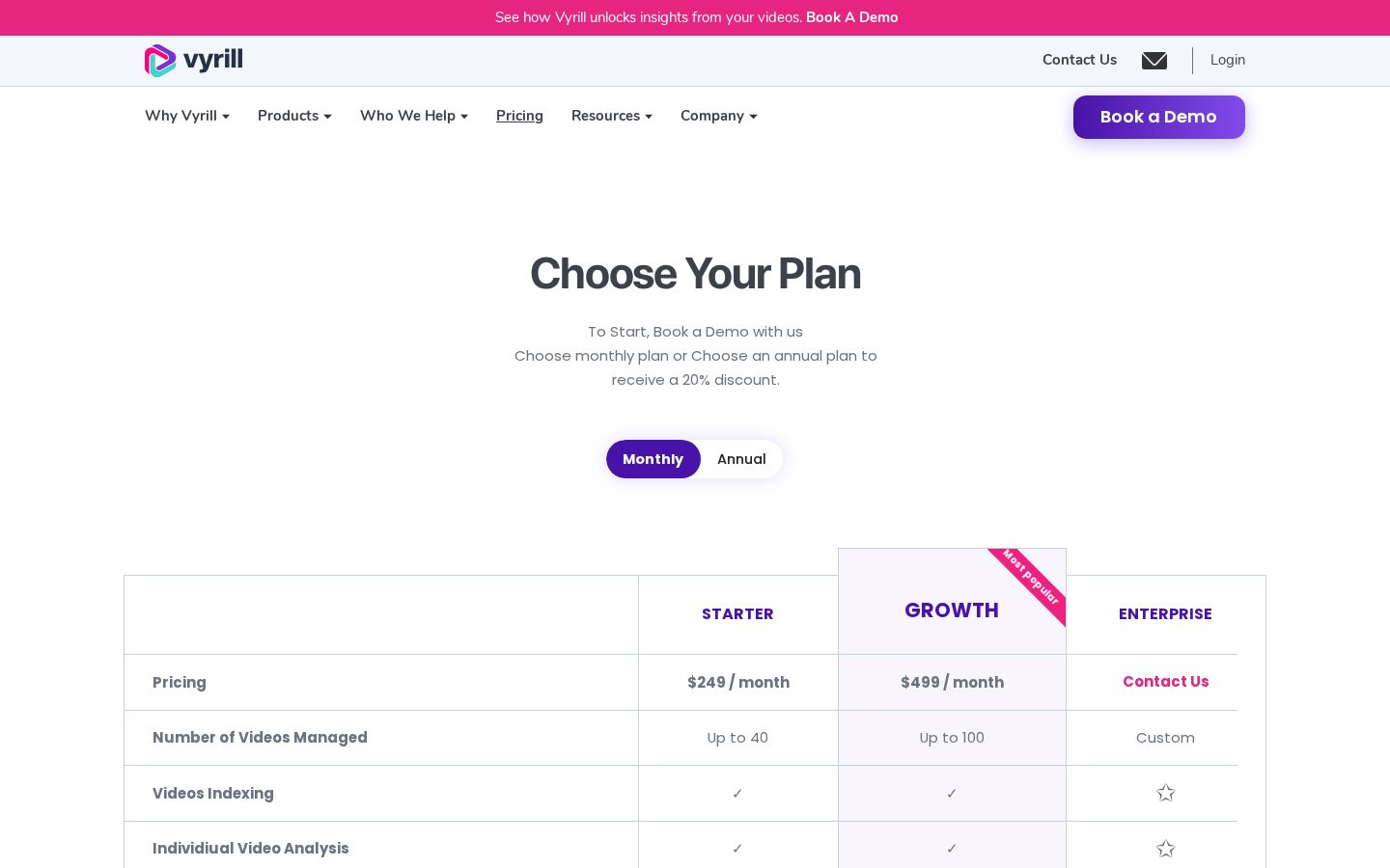 Vyrill Pricing