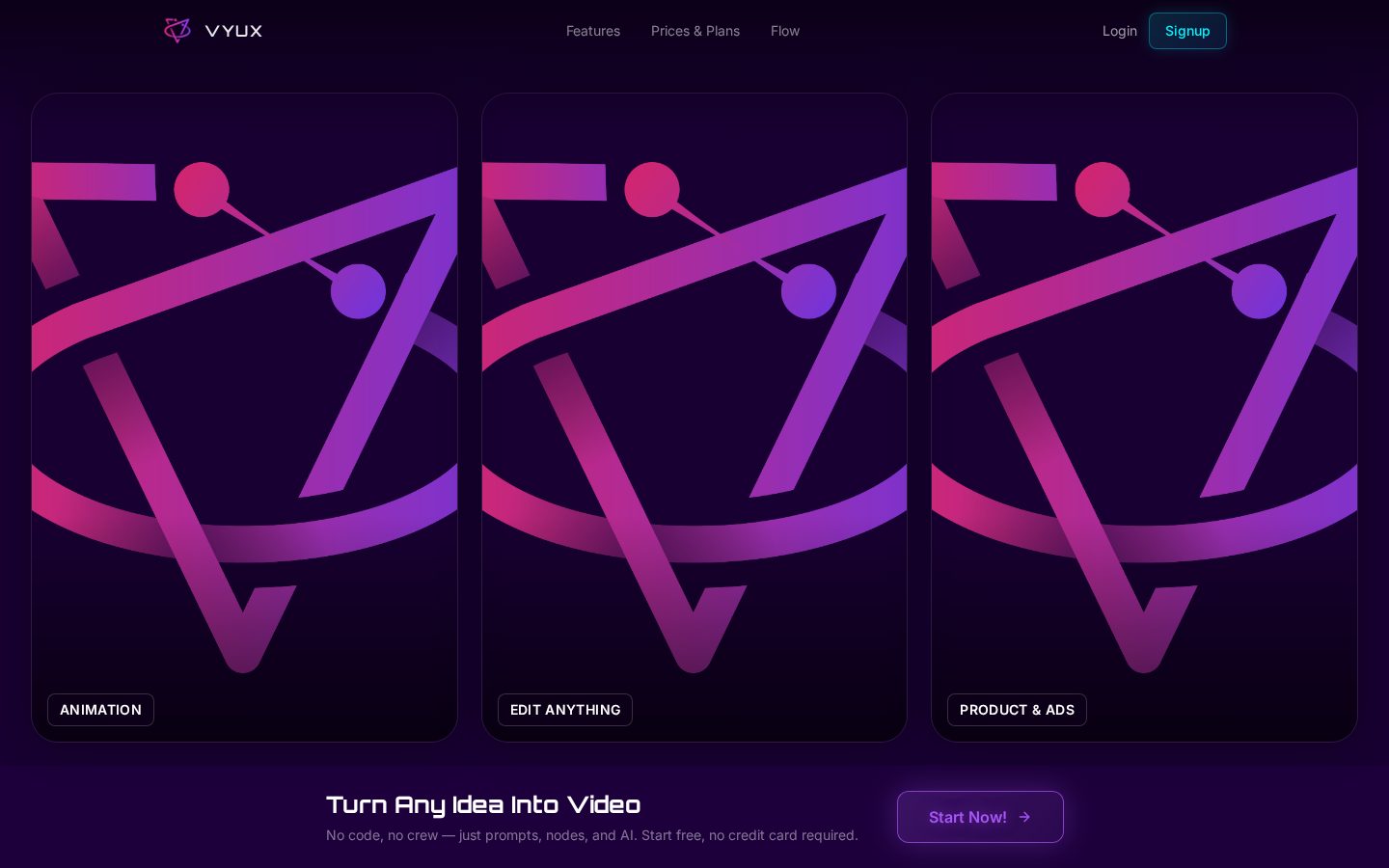 VYUX AI Homepage