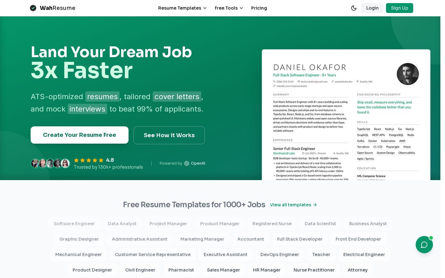 WahResume Homepage