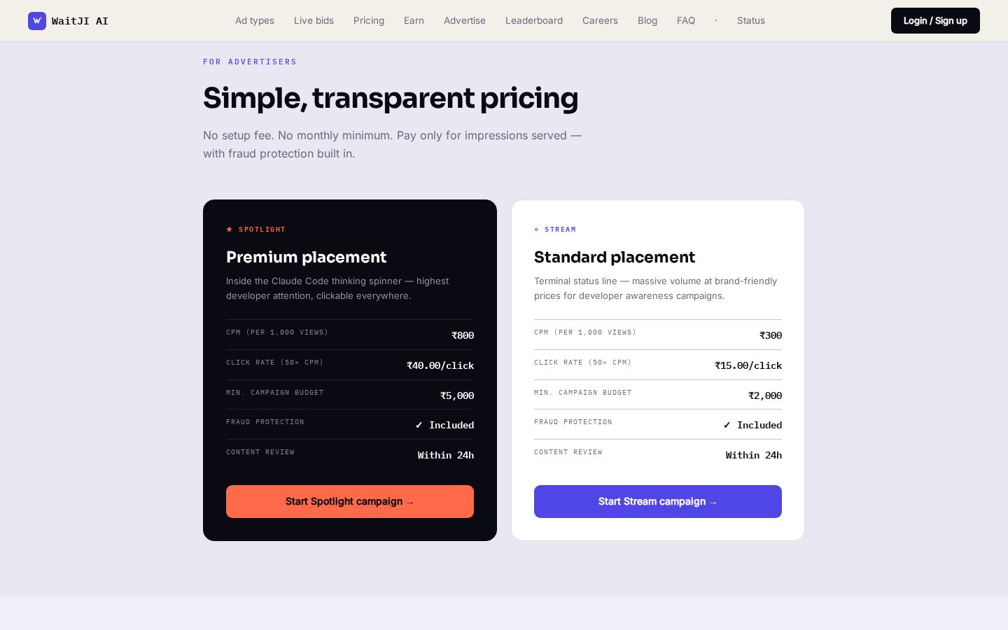 WaitJI AI Pricing