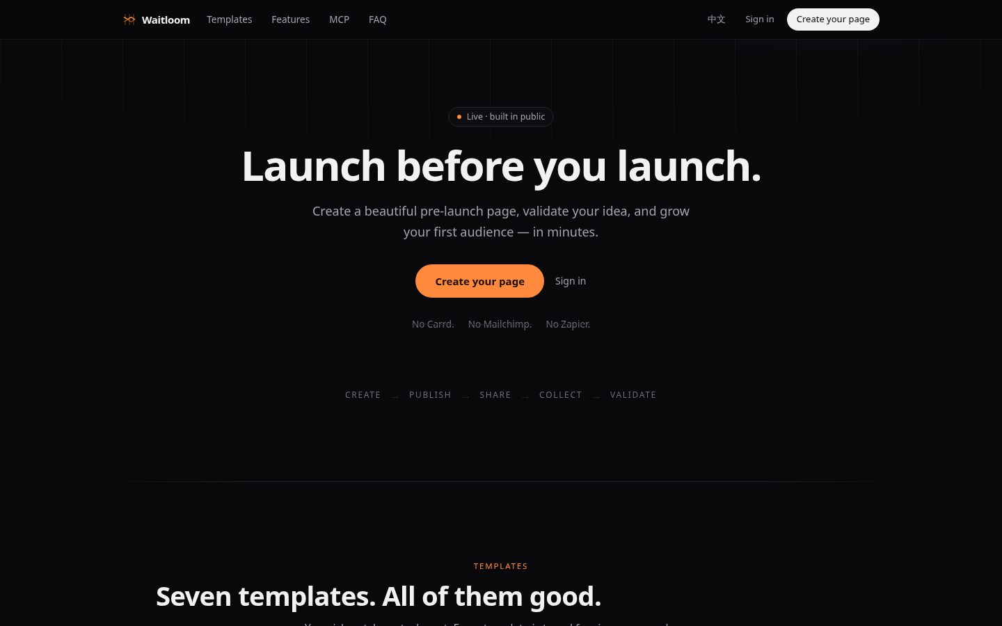 Waitloom Homepage