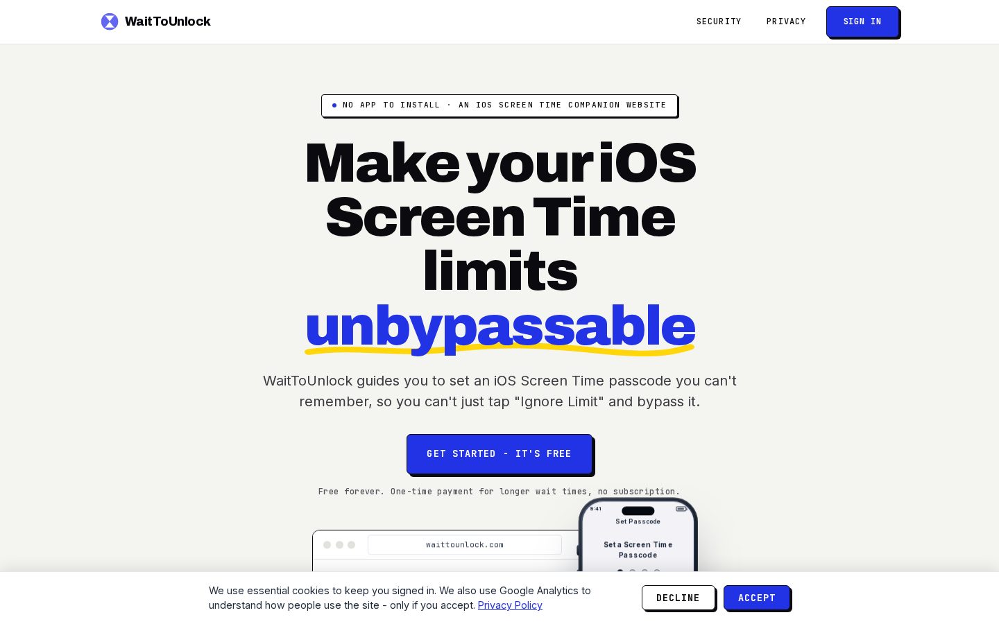 WaitToUnlock Homepage