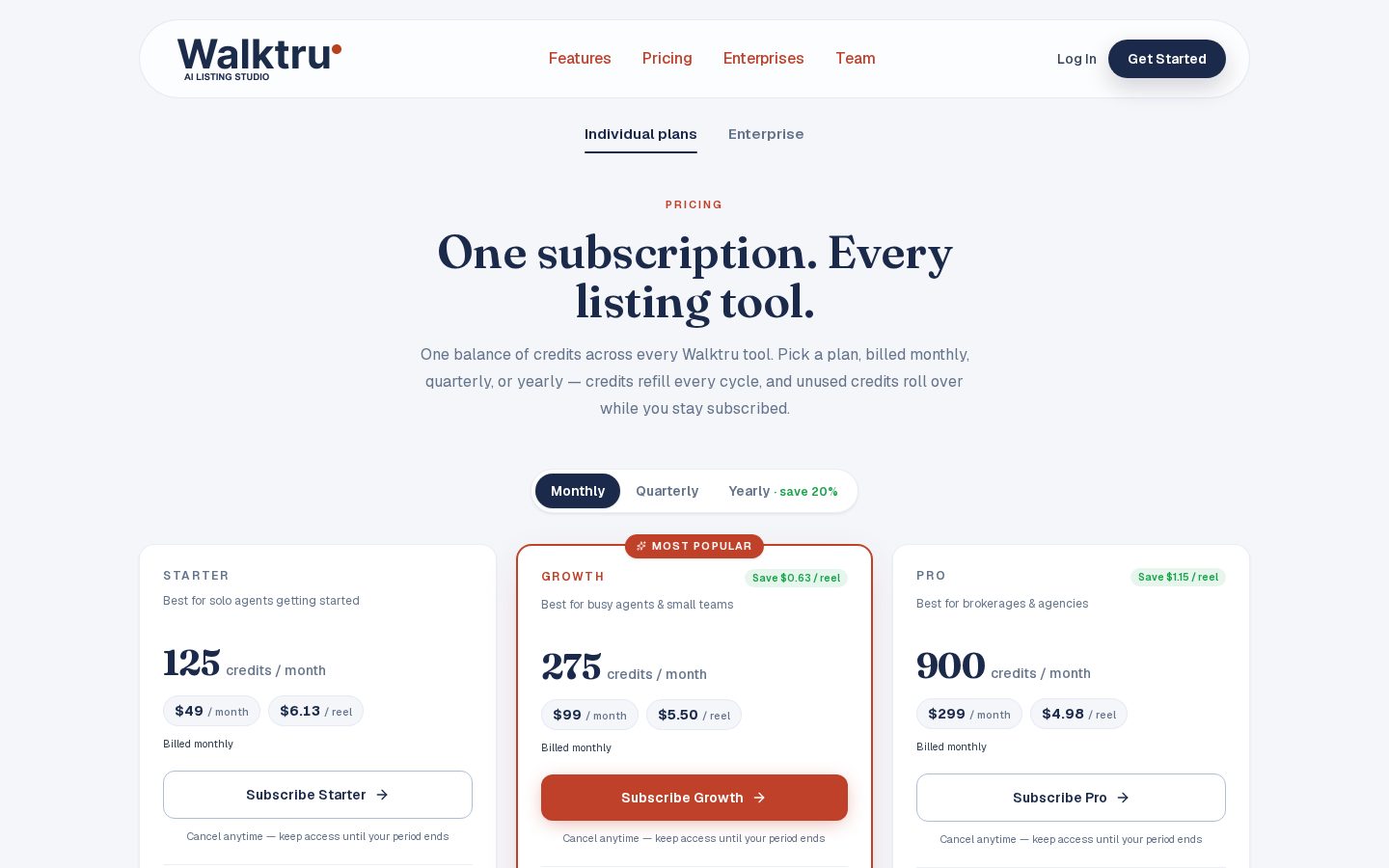 Walktru Pricing