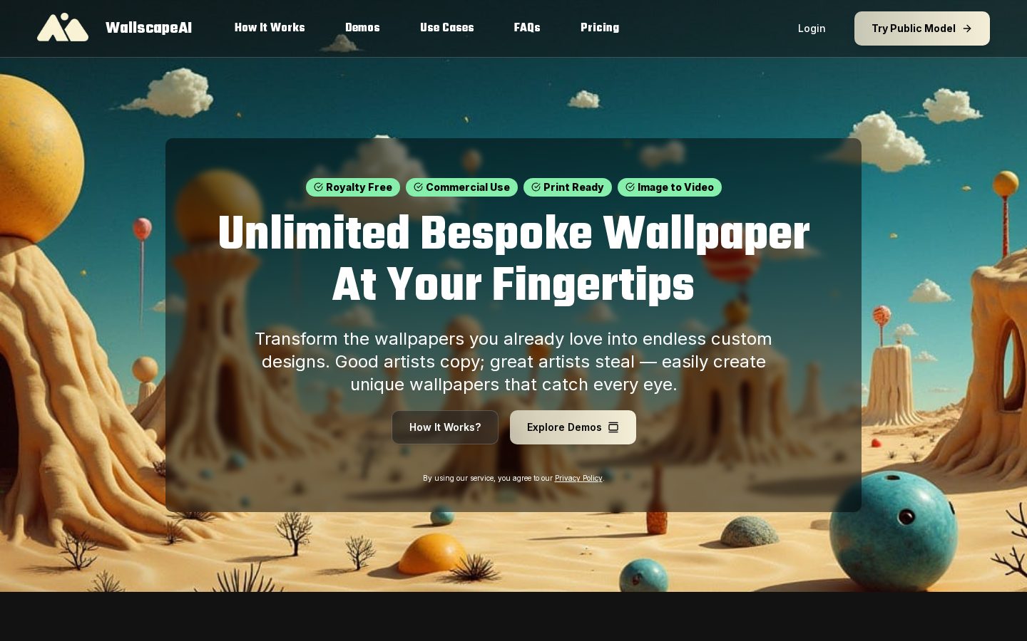 Wallscape AI Homepage