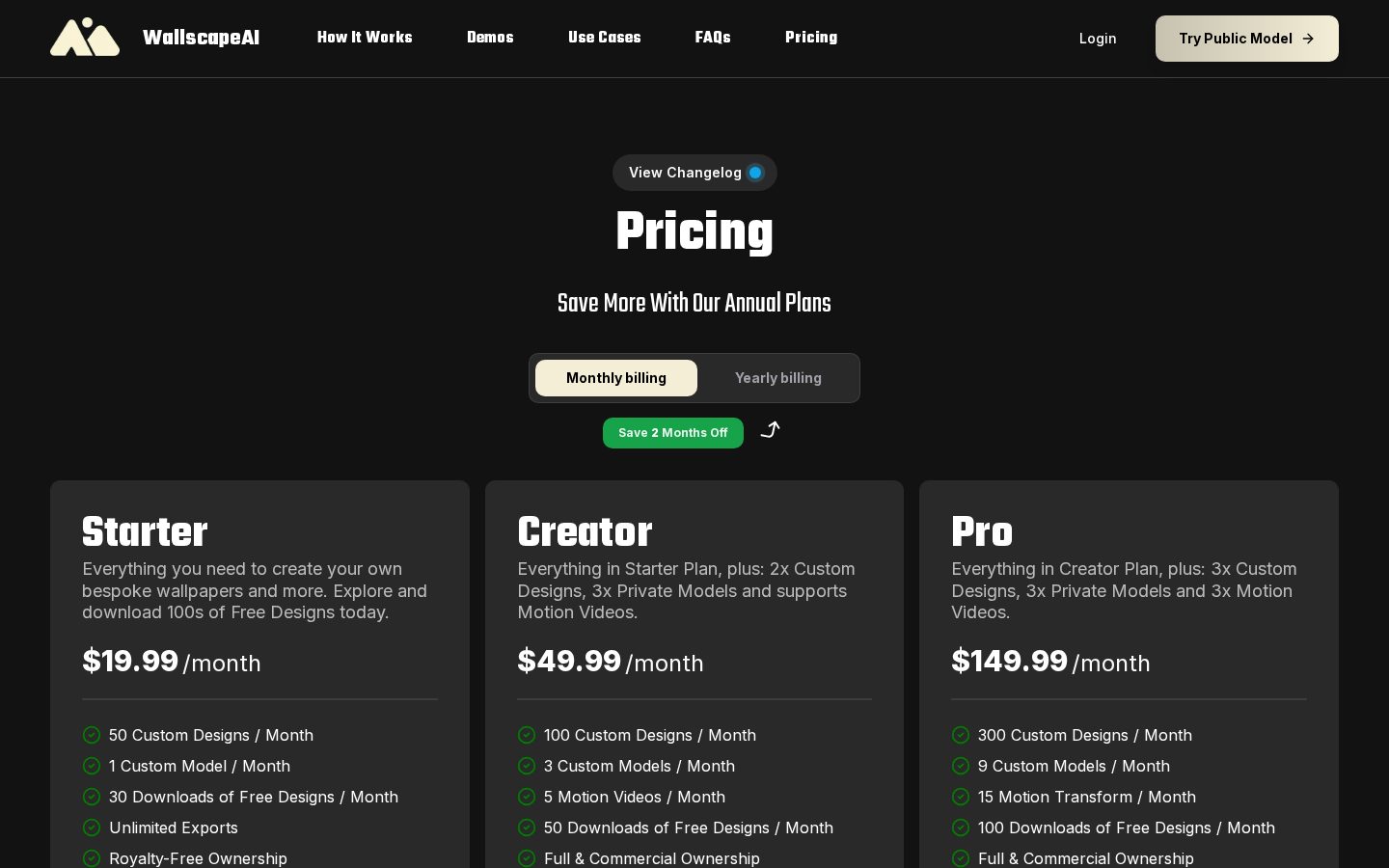 Wallscape AI Pricing