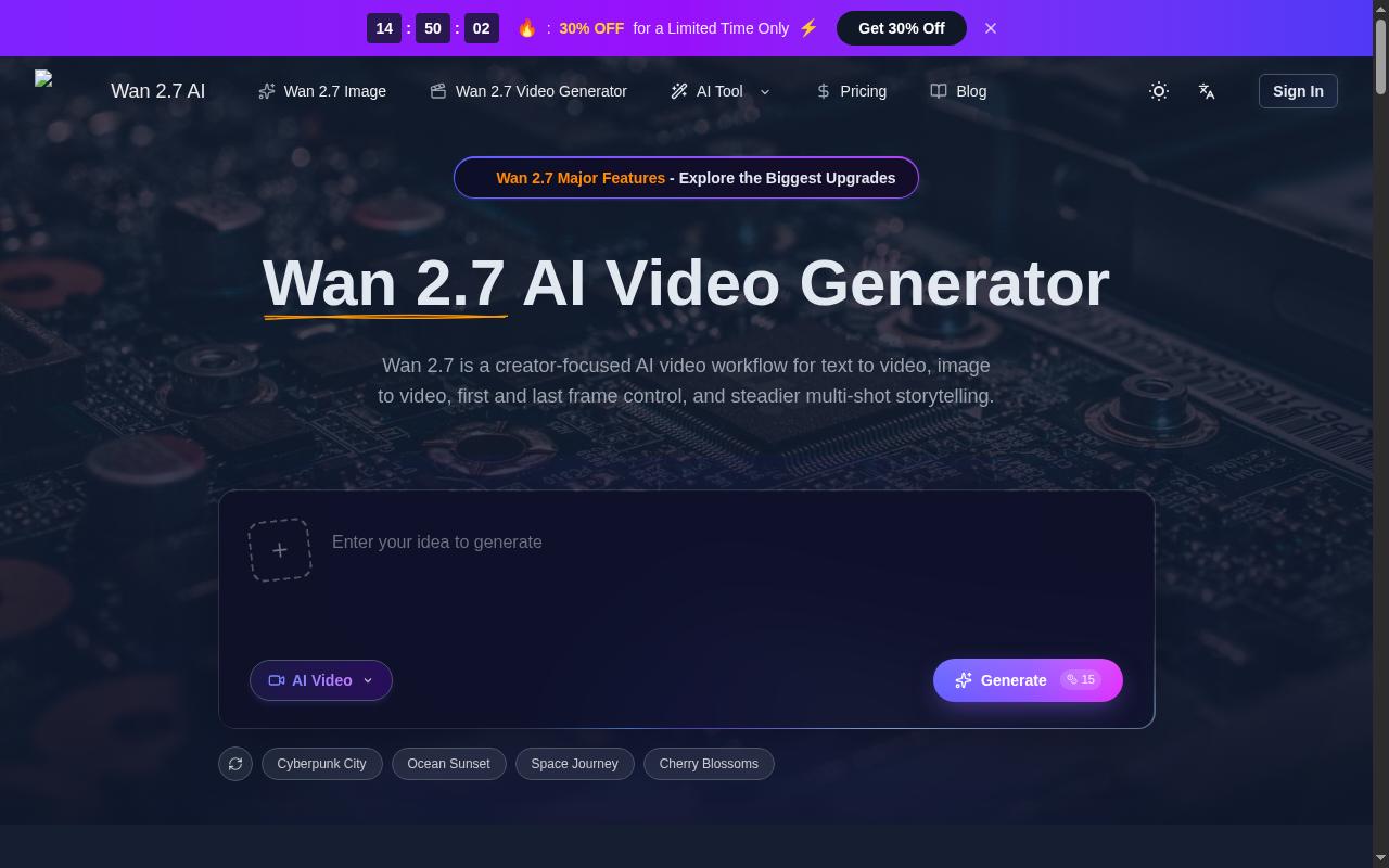 Wan 2.7 AI Homepage
