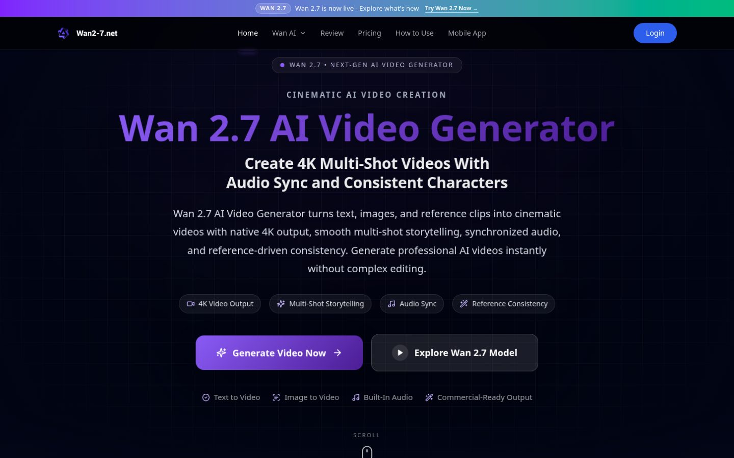 Wan 2.7 Homepage