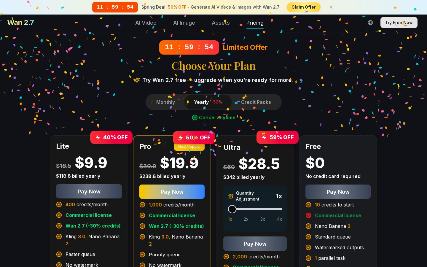 Wan 2.7 Video Pricing