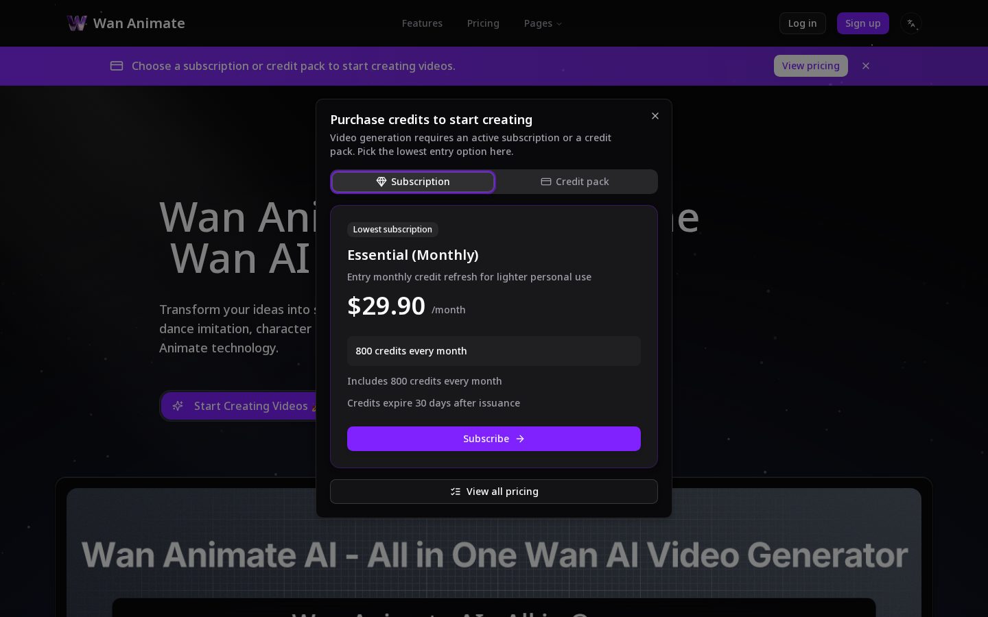 Wan animate Homepage