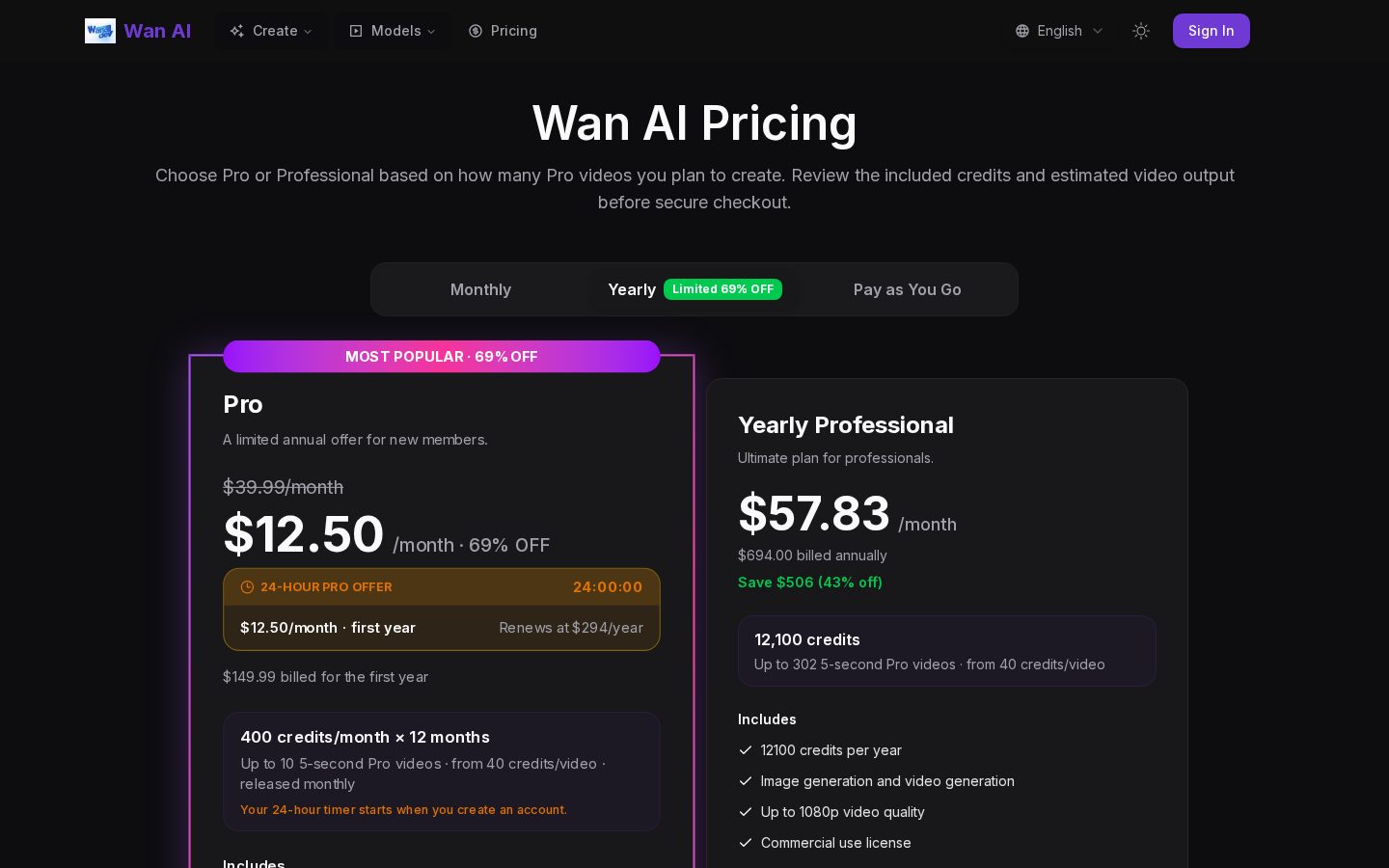 wanai.dev Pricing