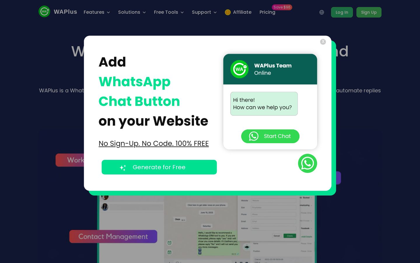 WAPlus-WhatsApp CRM Homepage