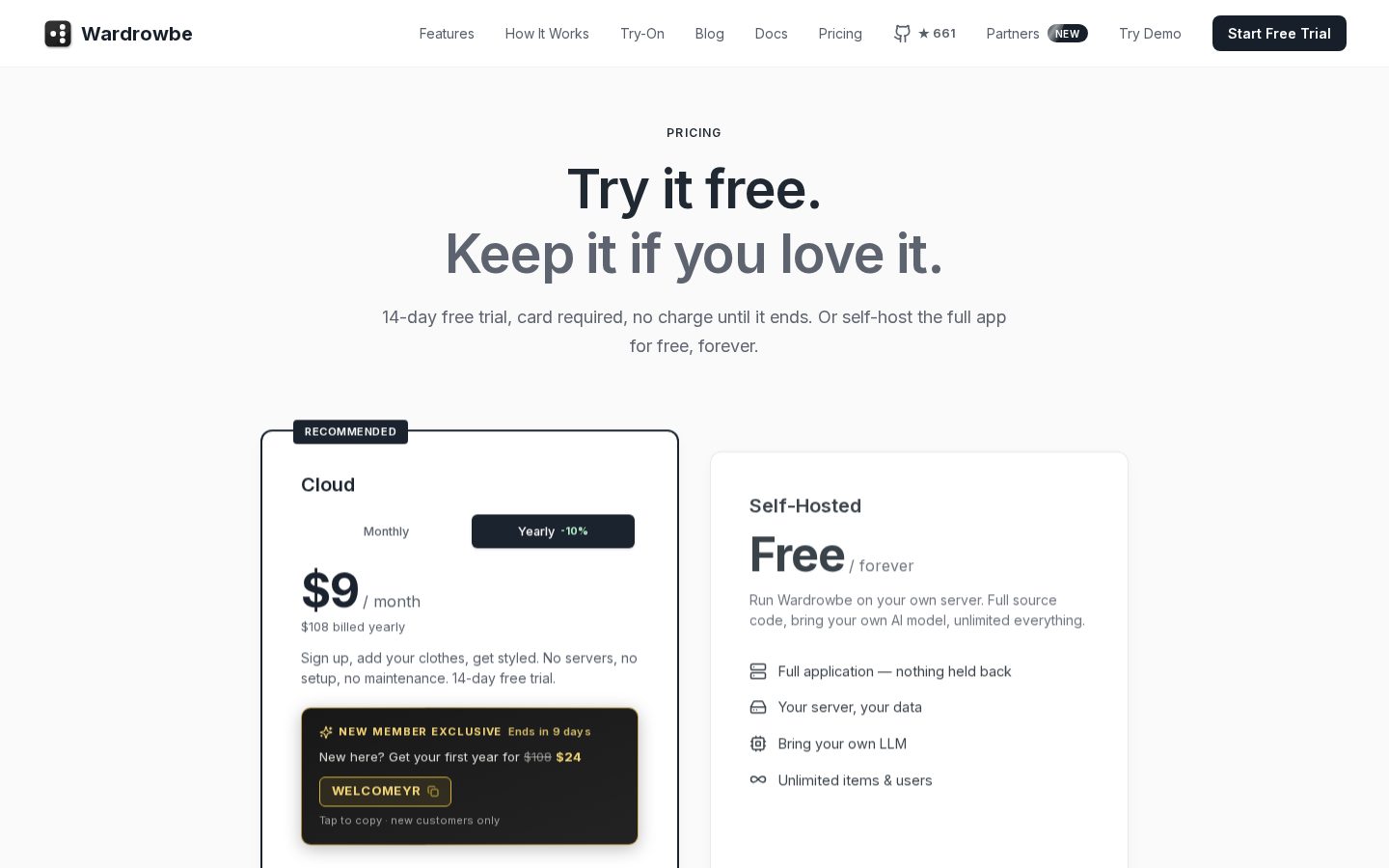 Wardrowbe Pricing