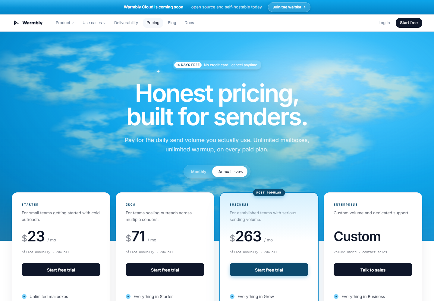 Warmbly pricing