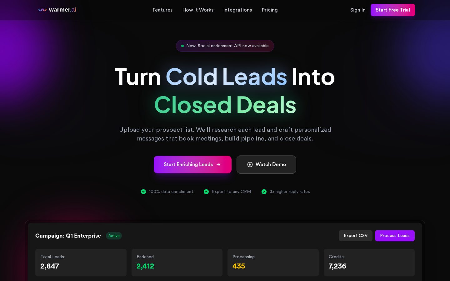 Warmer Homepage