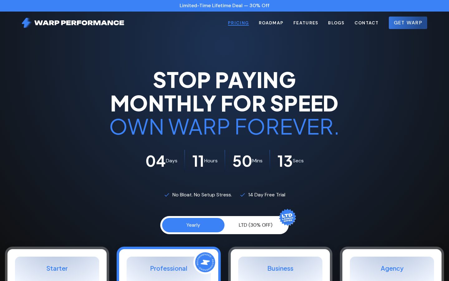 WARP Performance Pricing