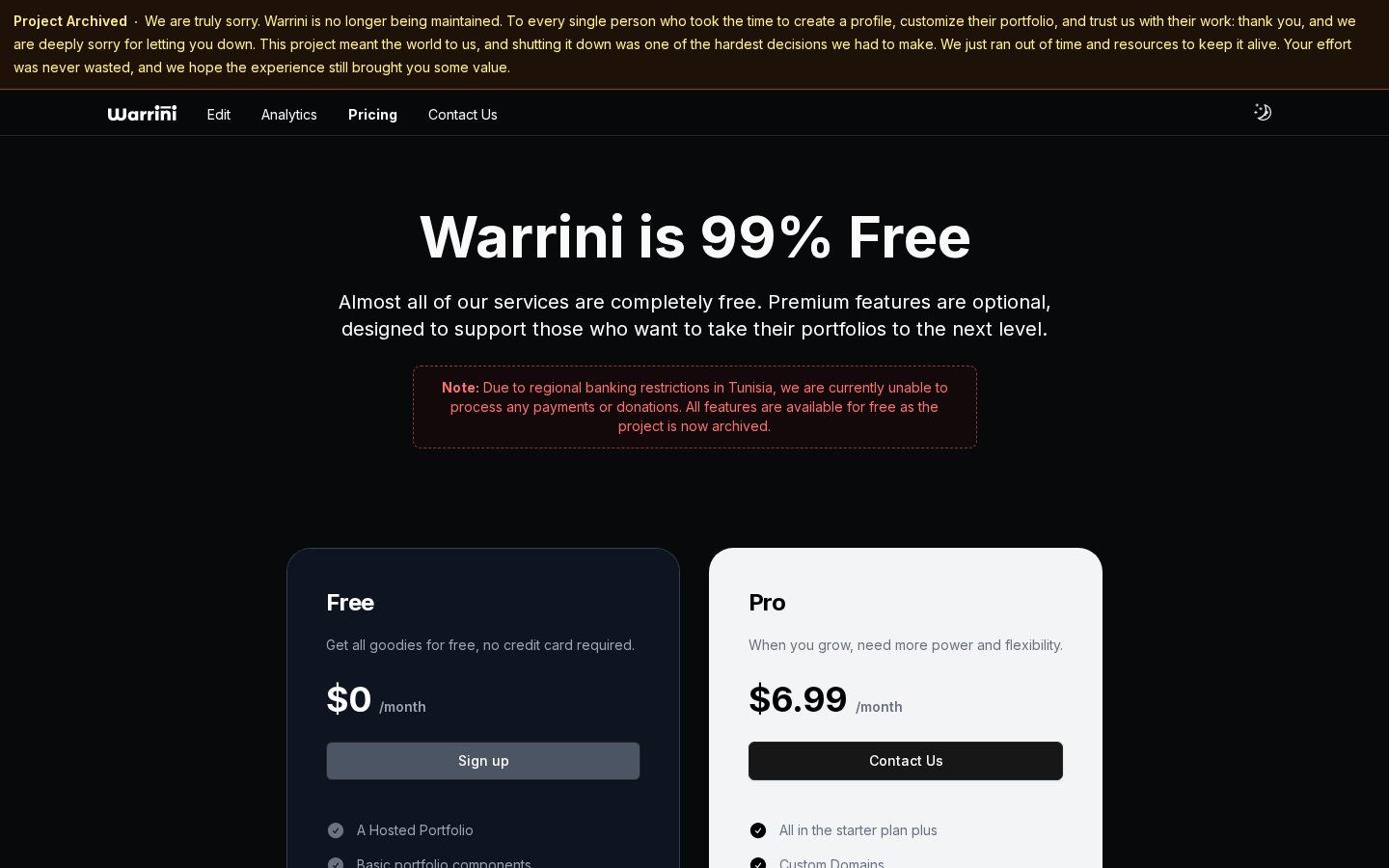 Warrini Pricing