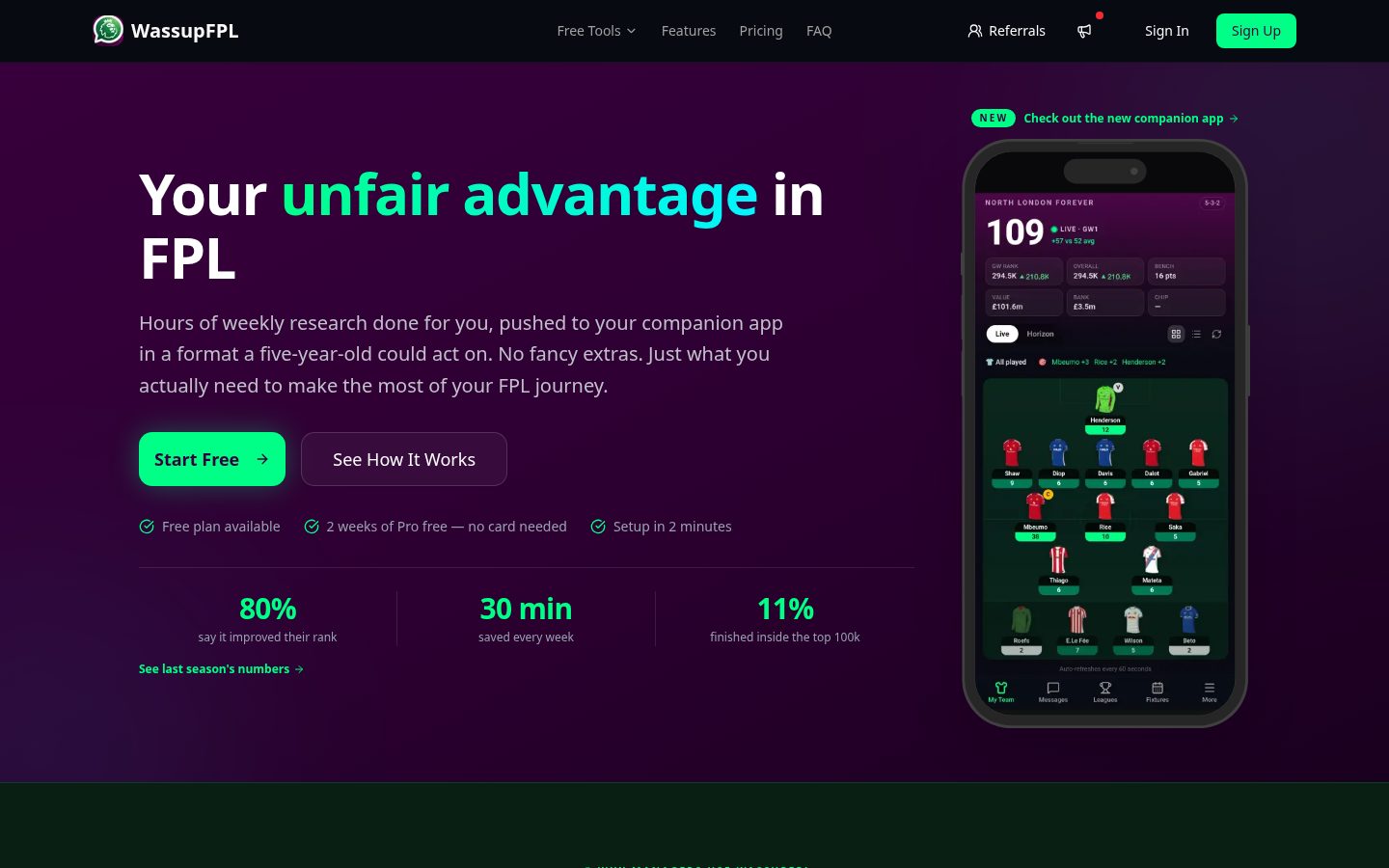 WassupFPL Homepage