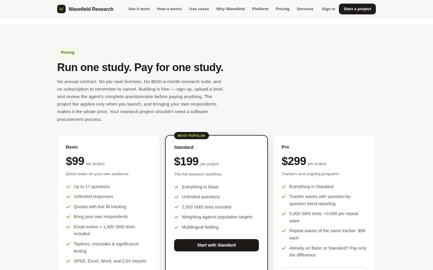 Wavefield Pricing