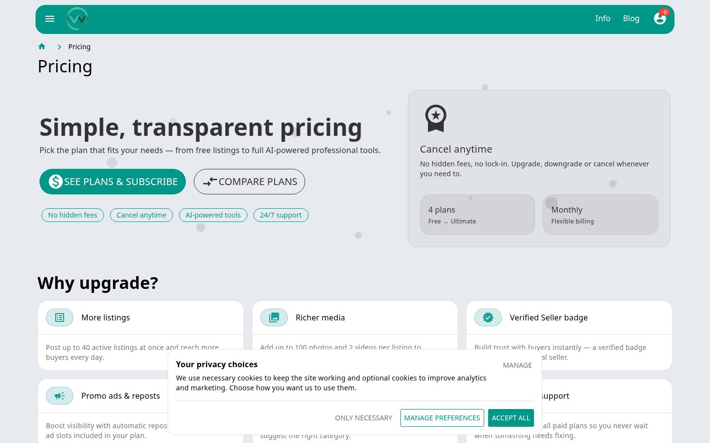 WazerMart Pricing