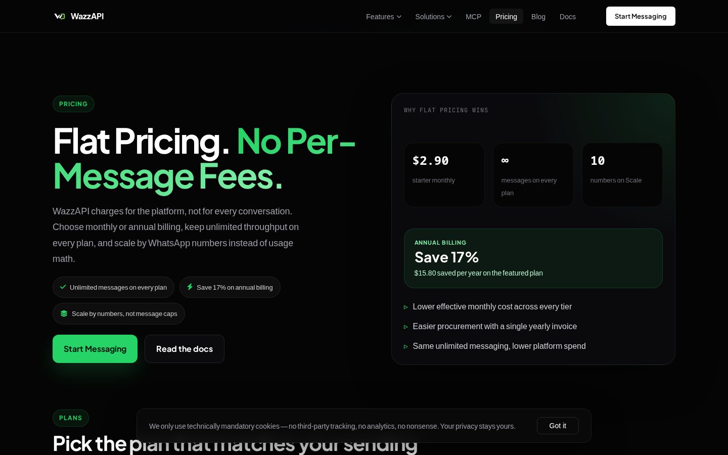 WazzAPI Pricing