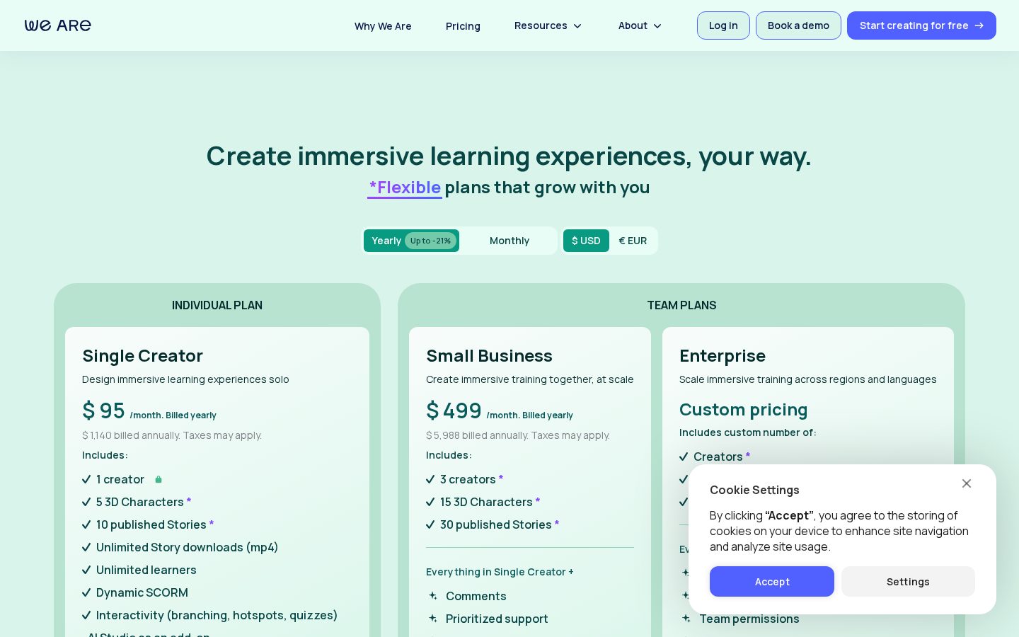 We Are Learning Pricing