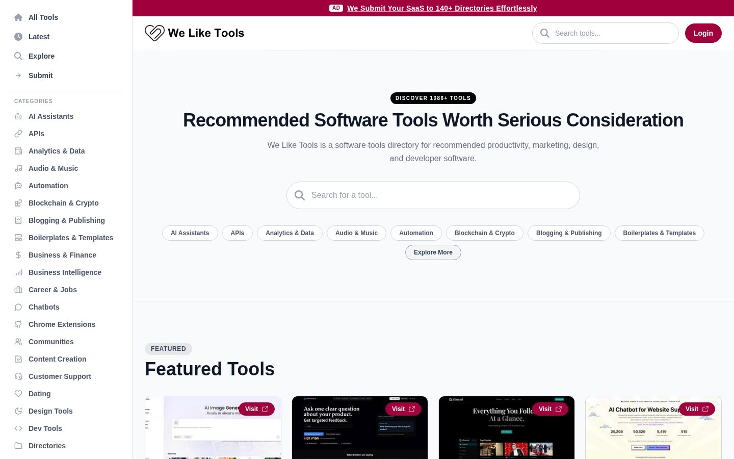We Like Tools Homepage