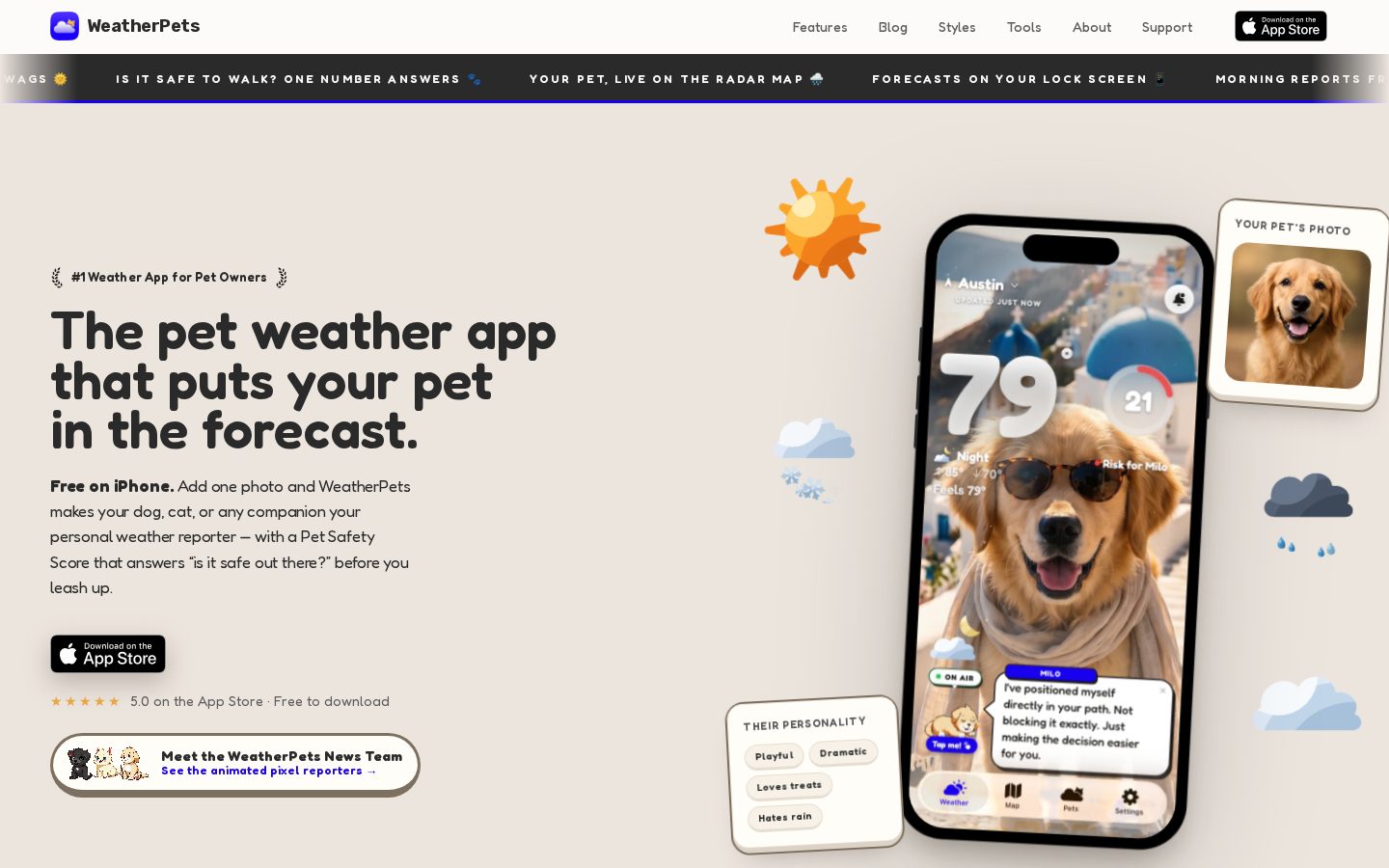 WeatherPets Homepage