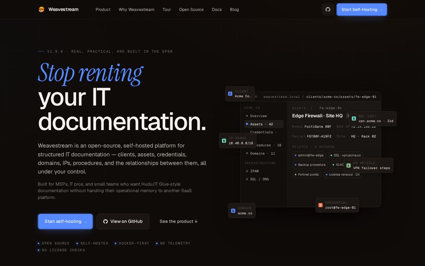 Weavestream Homepage