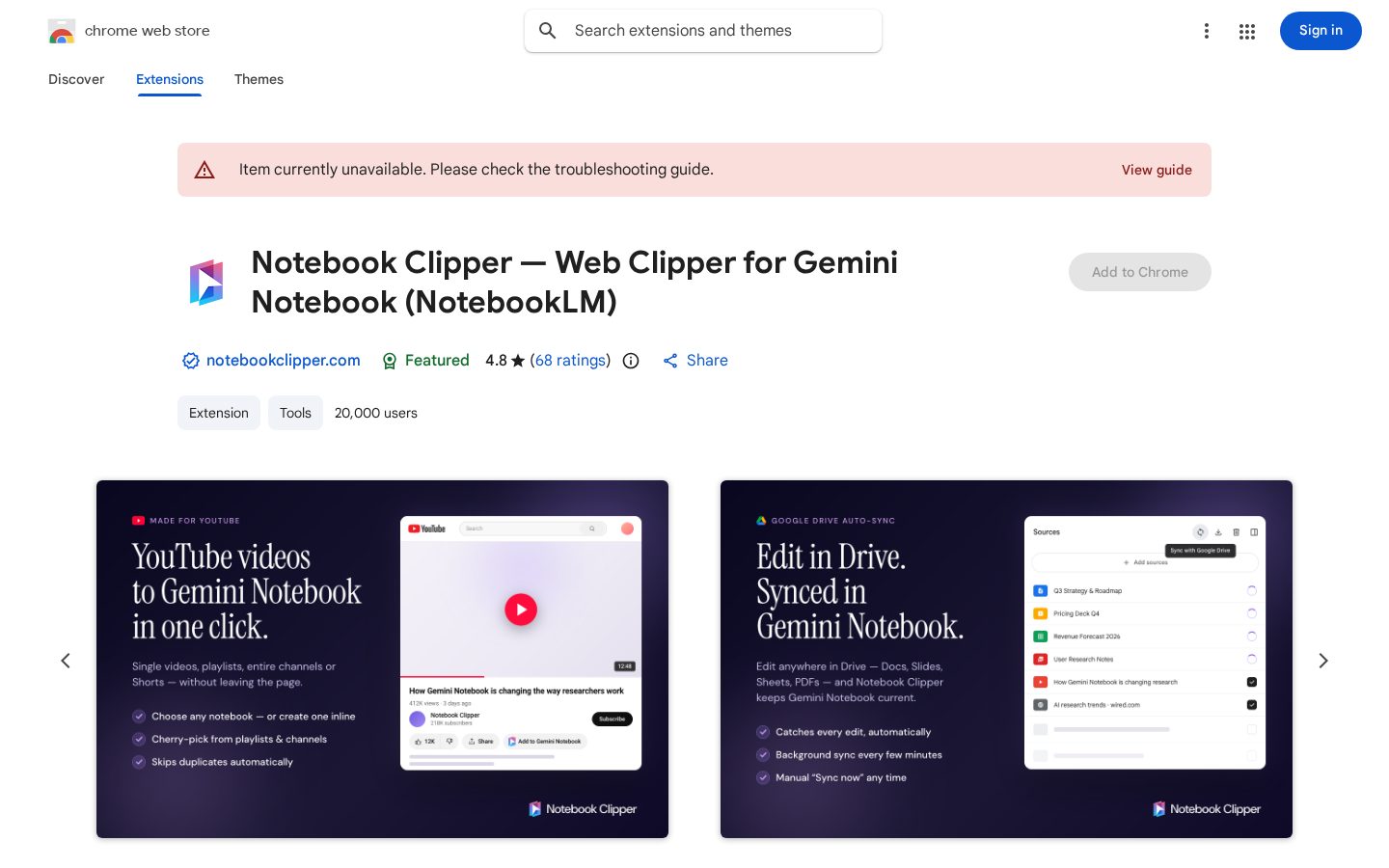 Web Clipper for NotebookLM Homepage