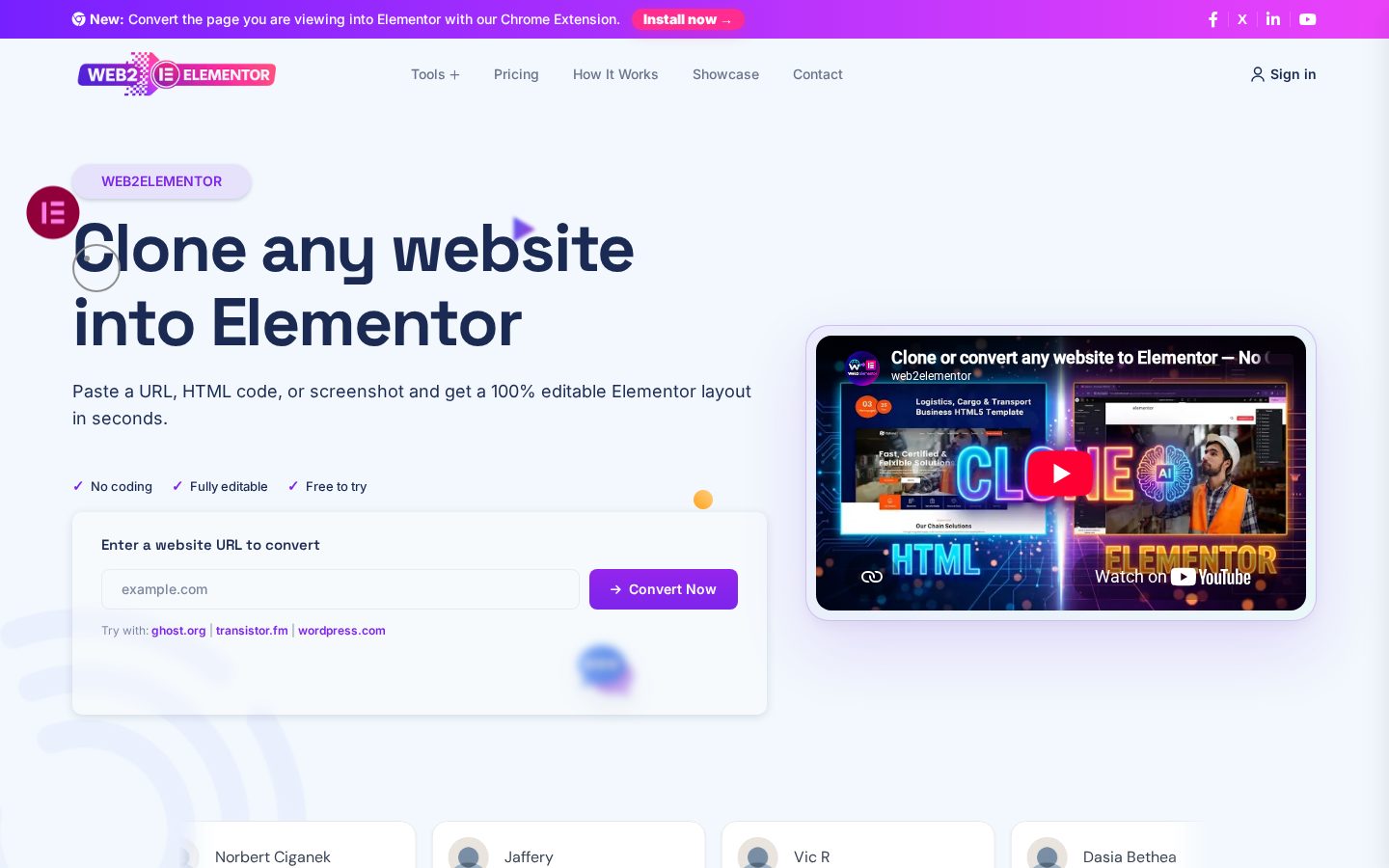 Web2elementor Homepage