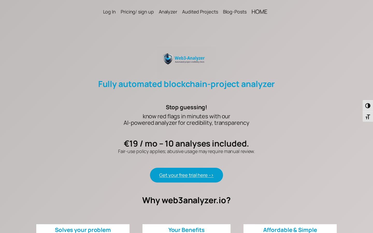 Web3-Analyzer Homepage